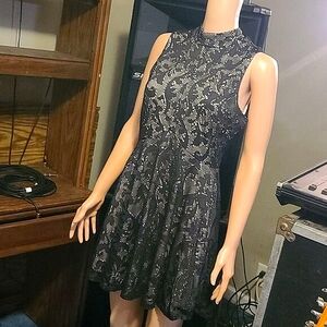 Bailey blue black lace sleeveless dress